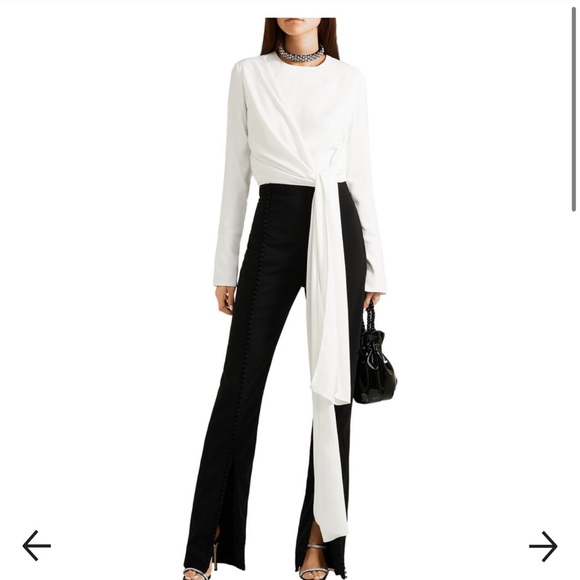 16Arlington Cropped Tie-front Cady Top - Picture 2 of 15